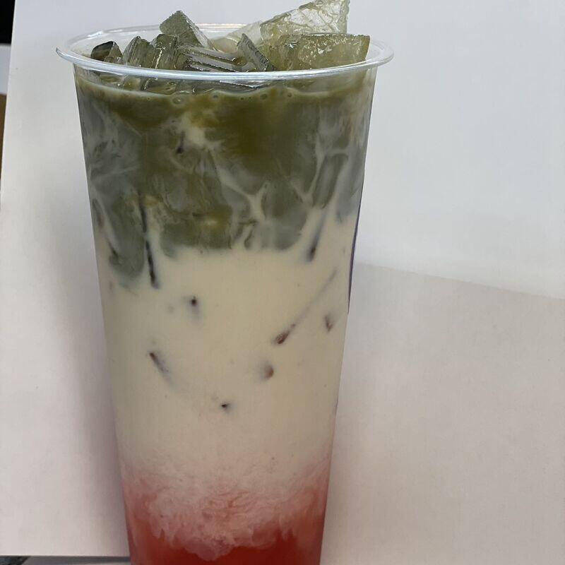 Matcha Berry Latte 抹茶莓果